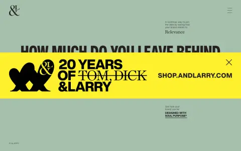 Homepage of &Larry, a graphic design studio in Singapore