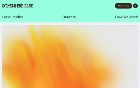 Homepage of Somewhere Else, a brand consultancy in Singapore