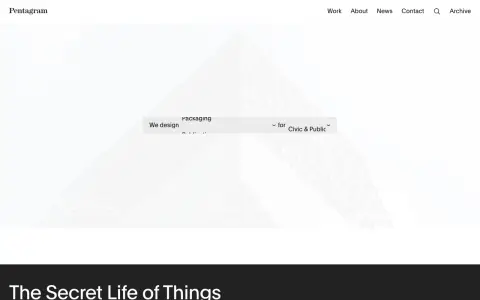 Homepage of Pentagram, a global design partnership