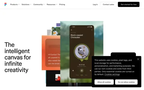Homepage of Figma, a design tool